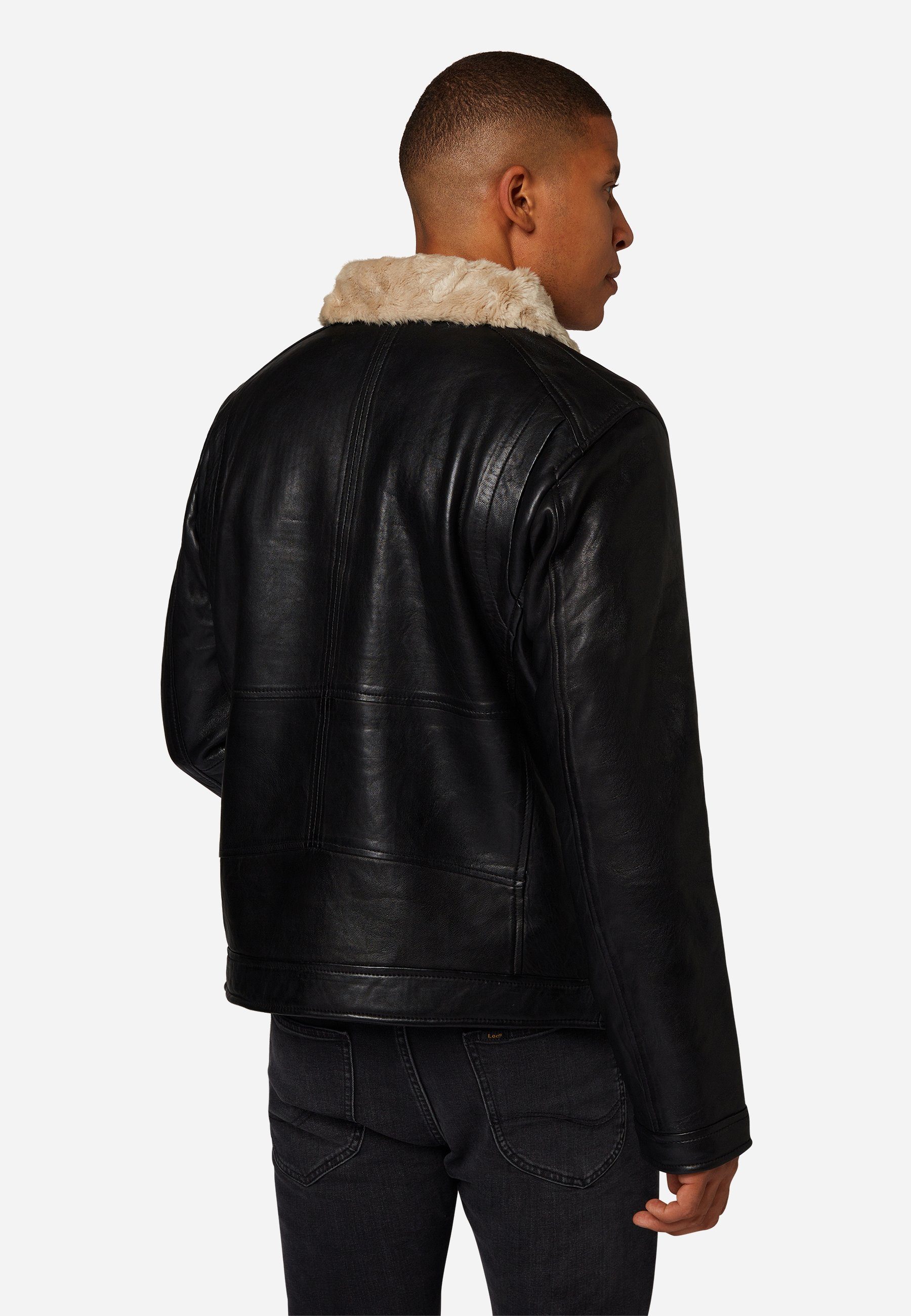 RICANO Lederjacke Arthur Lederjacke mit Fellkragen