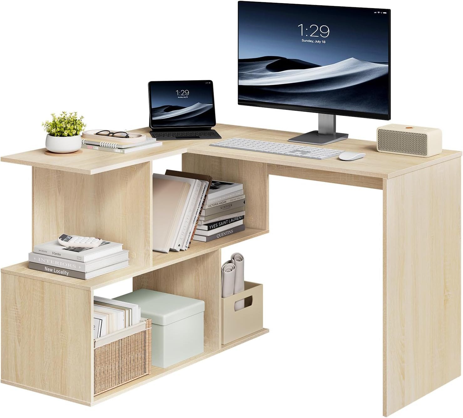Woltu Schreibtisch (1-St), Computertisch L Form, günstig online kaufen
