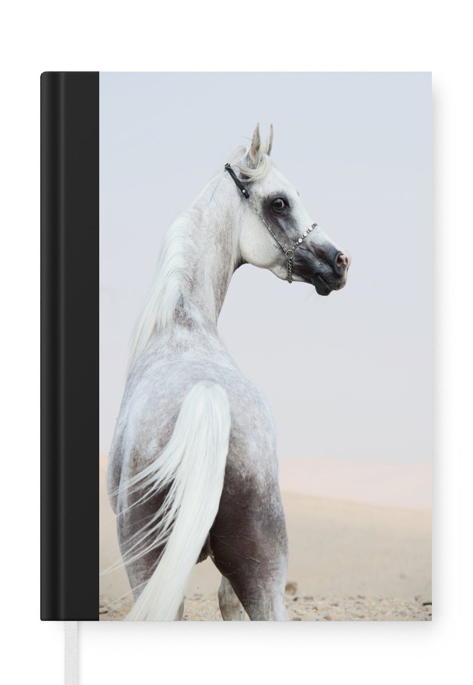 MuchoWow Notizbuch Pferd - Sand - Pastell, Journal, Merkzettel, Tagebuch, Notizheft, A5, 98 Seiten, Haushaltsbuch