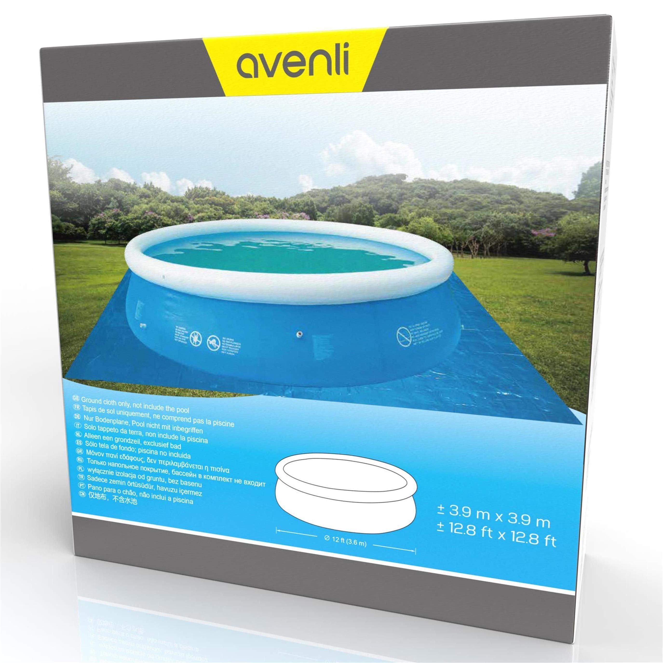 Avenli Pool-Bodenschutzfliese Bodenschutzplane / Unterlegfolie 390x390cm, Bodenplane, für Pools bis zu Ø 360-366 cm