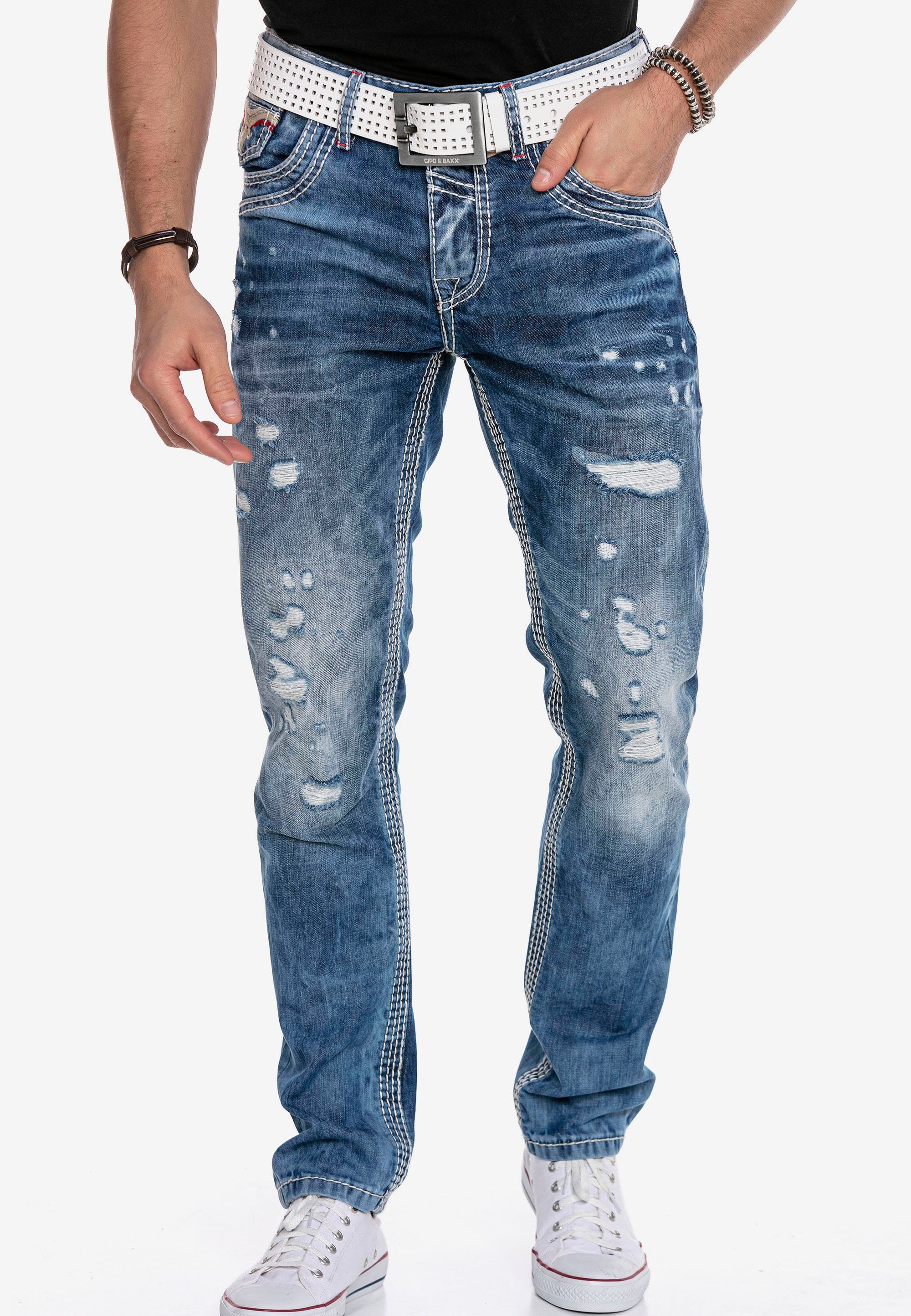 Cipo & Baxx Bequeme Jeans im lässigen Destroyed-Look