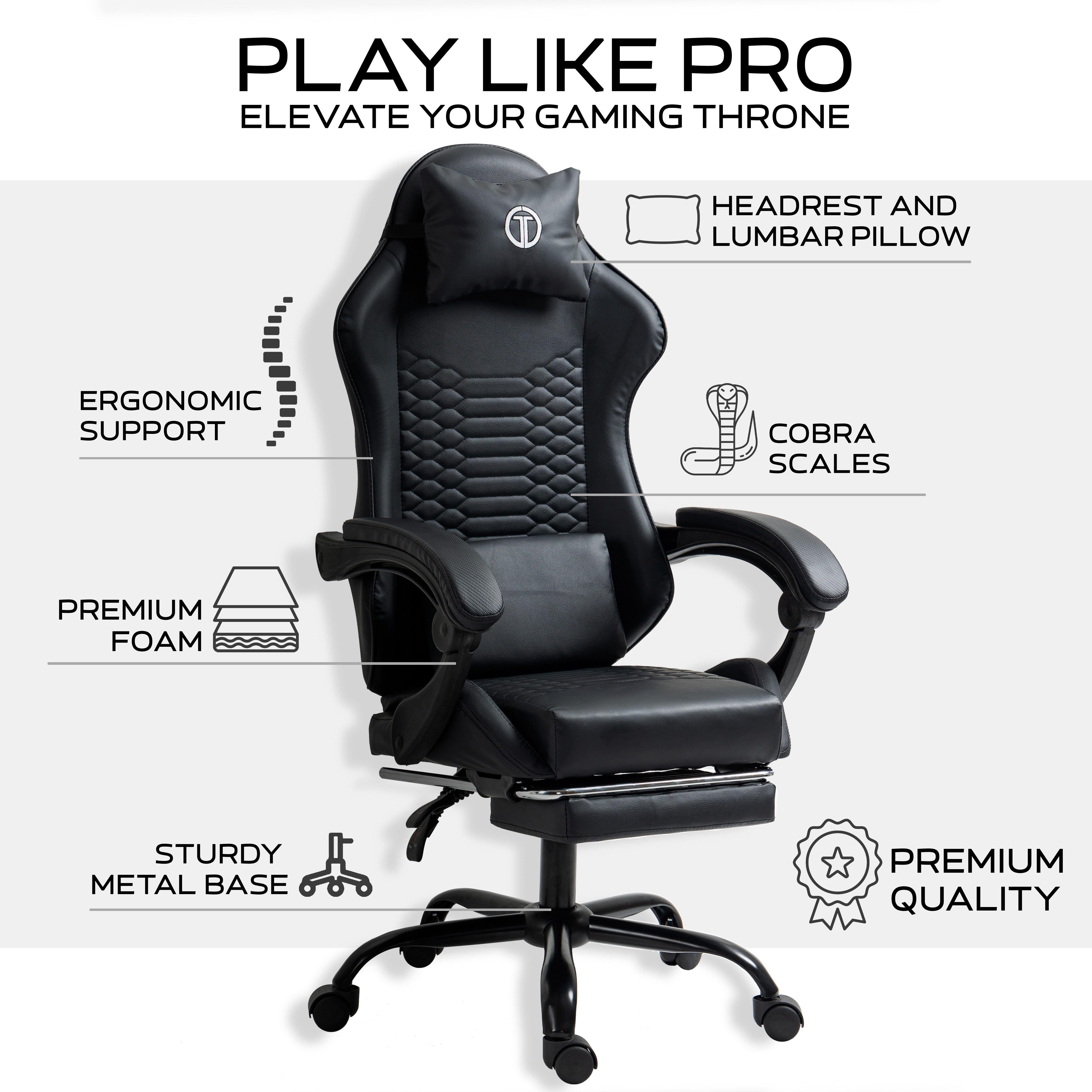 TITANO Gaming-Stuhl COBRA (Ergonomischer Bürostuhl mit günstig online kaufen