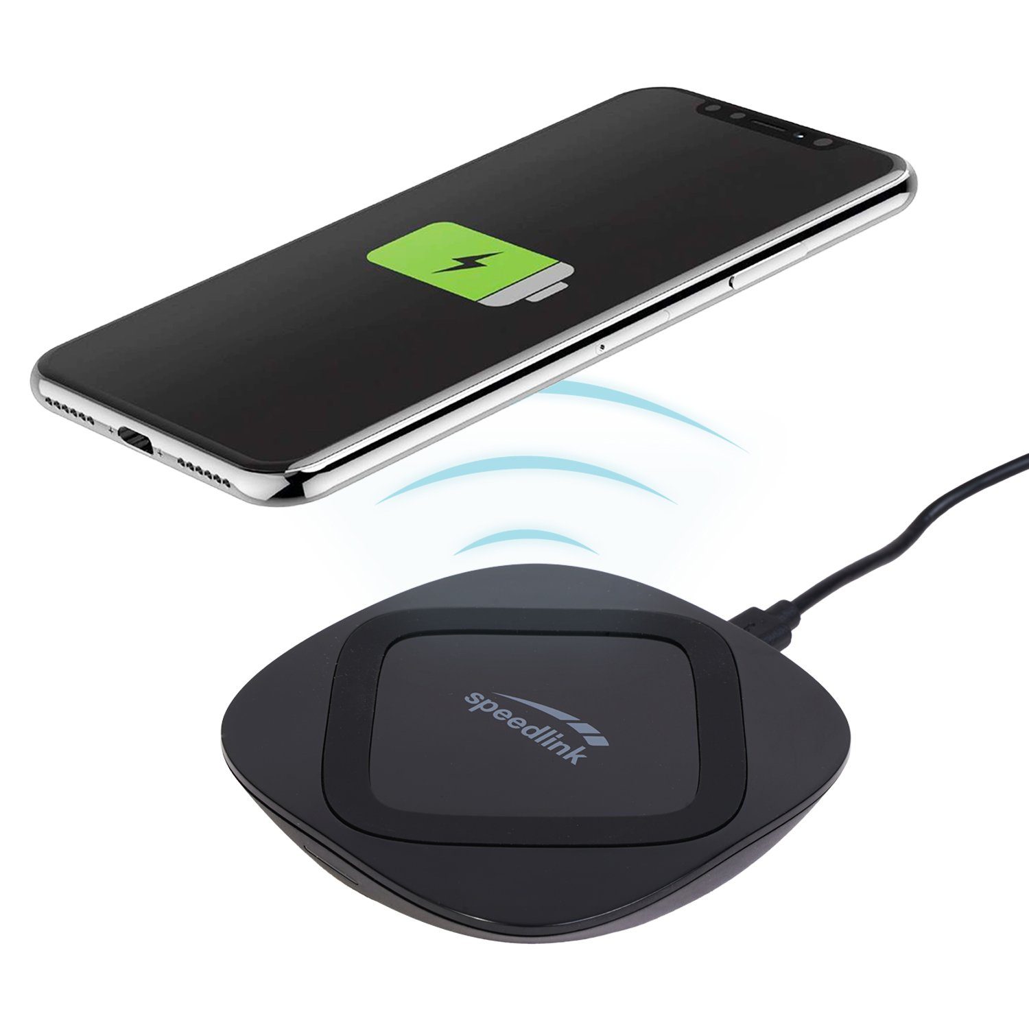 Speedlink Pecos Wireless Charger QI Ladegerät Ladestation Smartphone-Ladegerät (Kabellos, Induktiv, Flach)