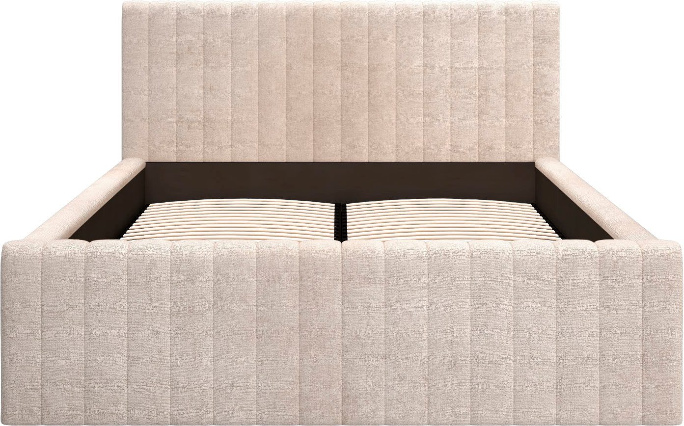 Home affaire Polsterbett MOIVRE wahlweise mit/ohne Bettkasten, Breite Liegefläche 160/180 cm, Stauraumbett, Doppelbet mit Kopfteil, ohne Matratze, 2 Breiten