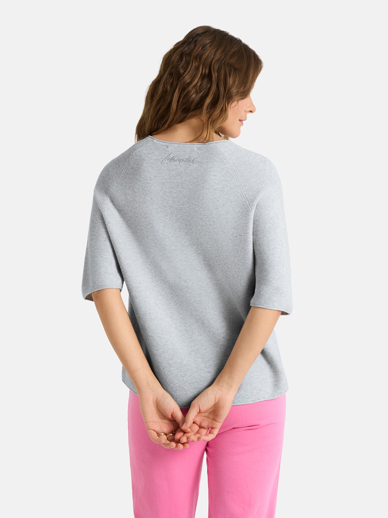 Lieblingsstück Kurzarmpullover KleraEP Halbarm mit Rundhals, unifarben