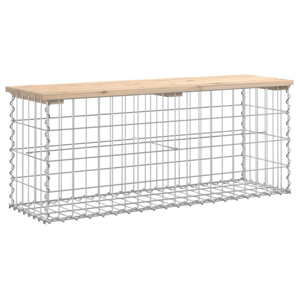 vidaXL Gartenbank Gartenbank aus Gabionen 103x31,5x42 cm Massivholz Kiefer (1-St)