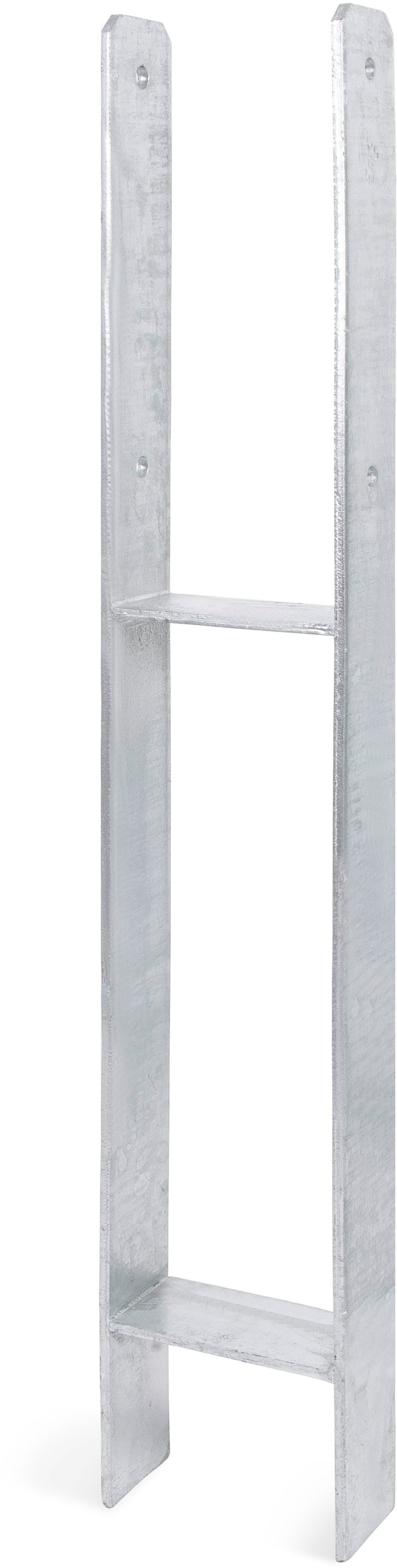 Alberts H-Pfostenanker, zum Einbetonieren, Materialstärke 6 mm, lichte Breite 116 mm, Höhe 800 mm