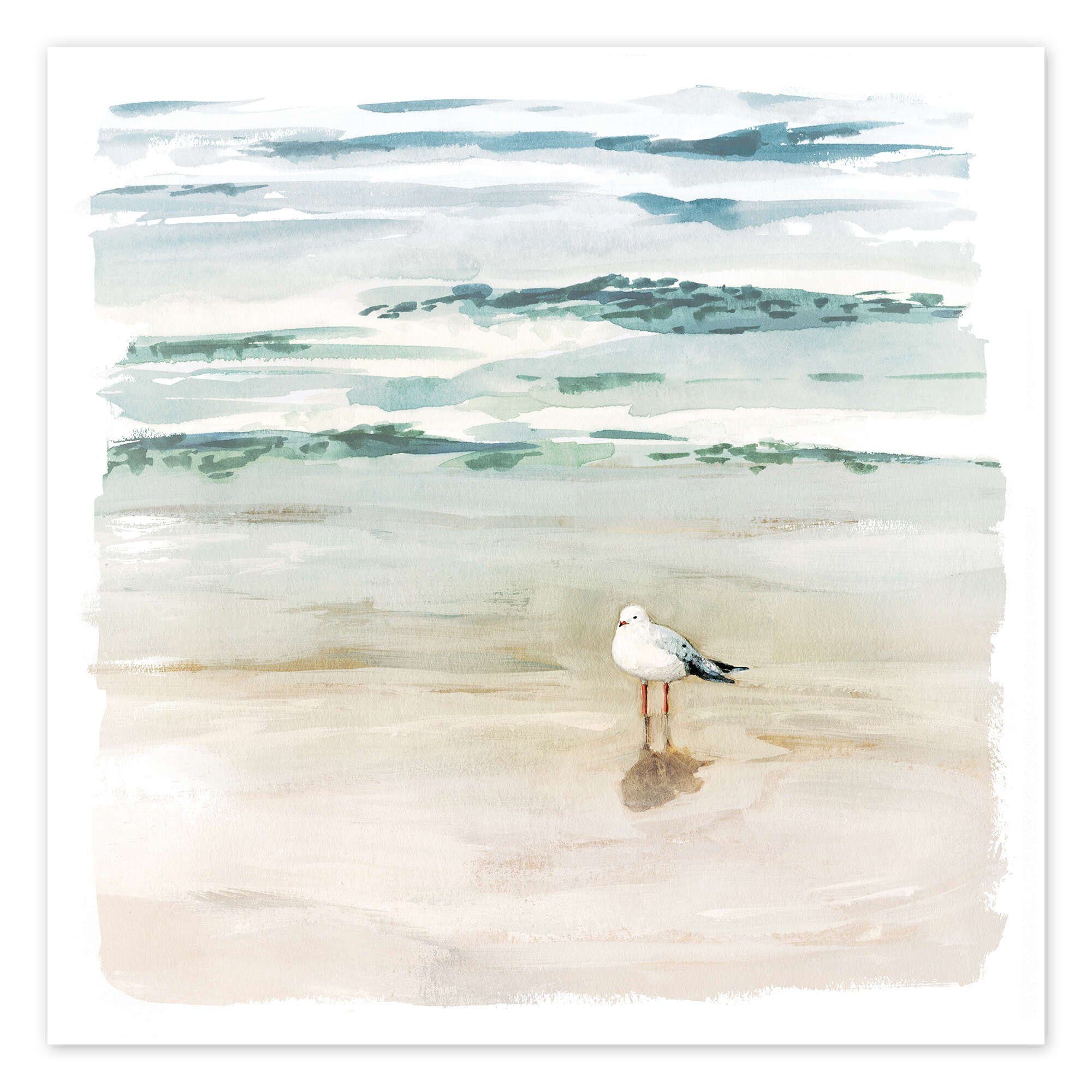 Posterlounge Wandbild Möwe am Strand II, Victoria Borges, erhältlich als Poster, Leinwandbild, Wandsticker oder Acrylglasbild