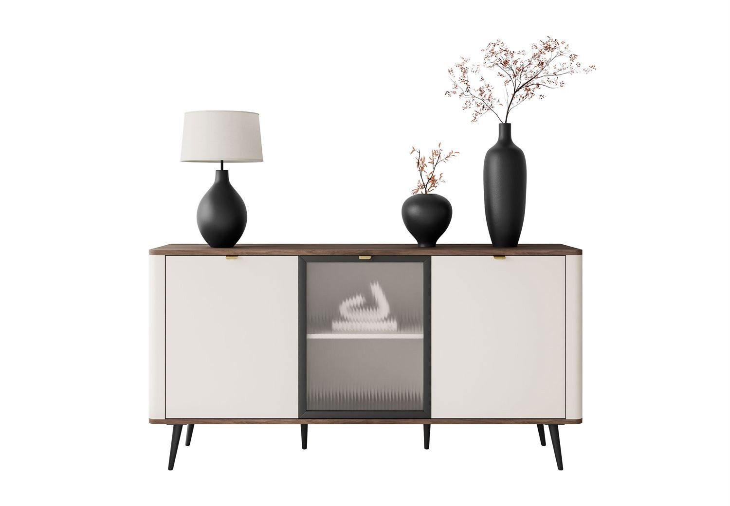 Lookway Kommode auf Füßen AUTUMN 2D1W mit Glasfront
