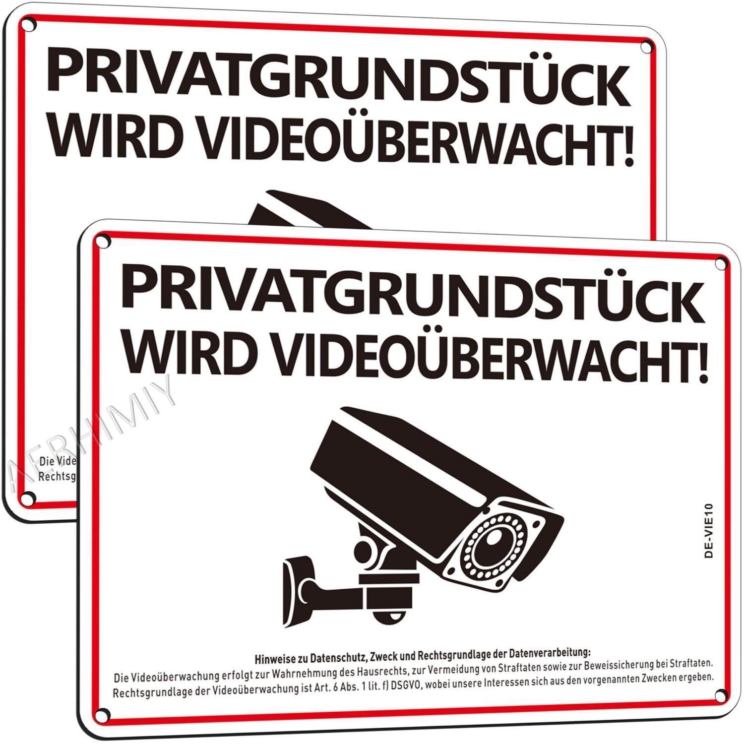 LuxusKollektion Warnschild Videoüberwachung Schild 20x15cm, 2 Stück, (2 St)