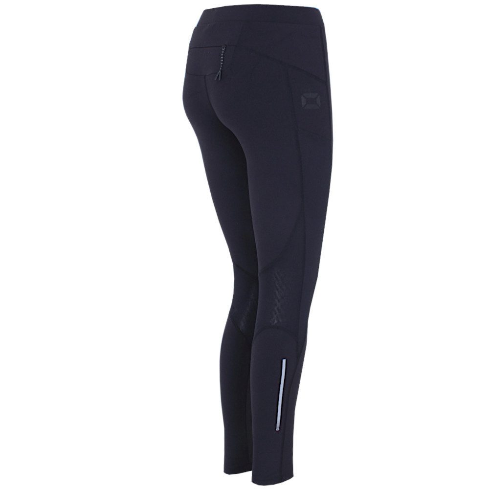 STANNO Funktionstights Fitness Tight Laufhose Sportleggings mit Reißverschlusstasche und Mesh-Einsätzen