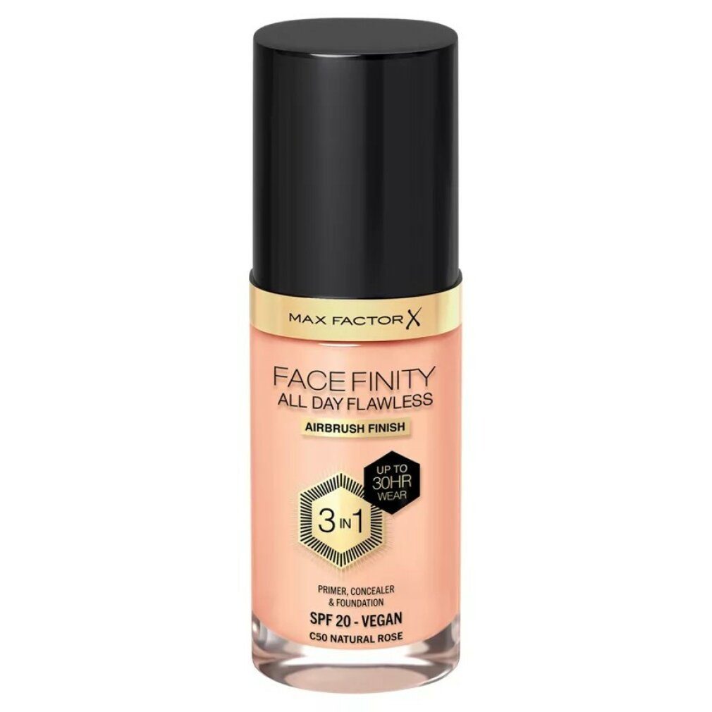 MAX FACTOR Foundation Facefinity All Day Flawless 3In1 Foundation C50-Natural Rose 30ml