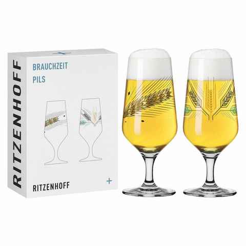 Ritzenhoff Bierglas 2er-Set Brauchzeit 003, Kristallglas, Design von Andreas Preis