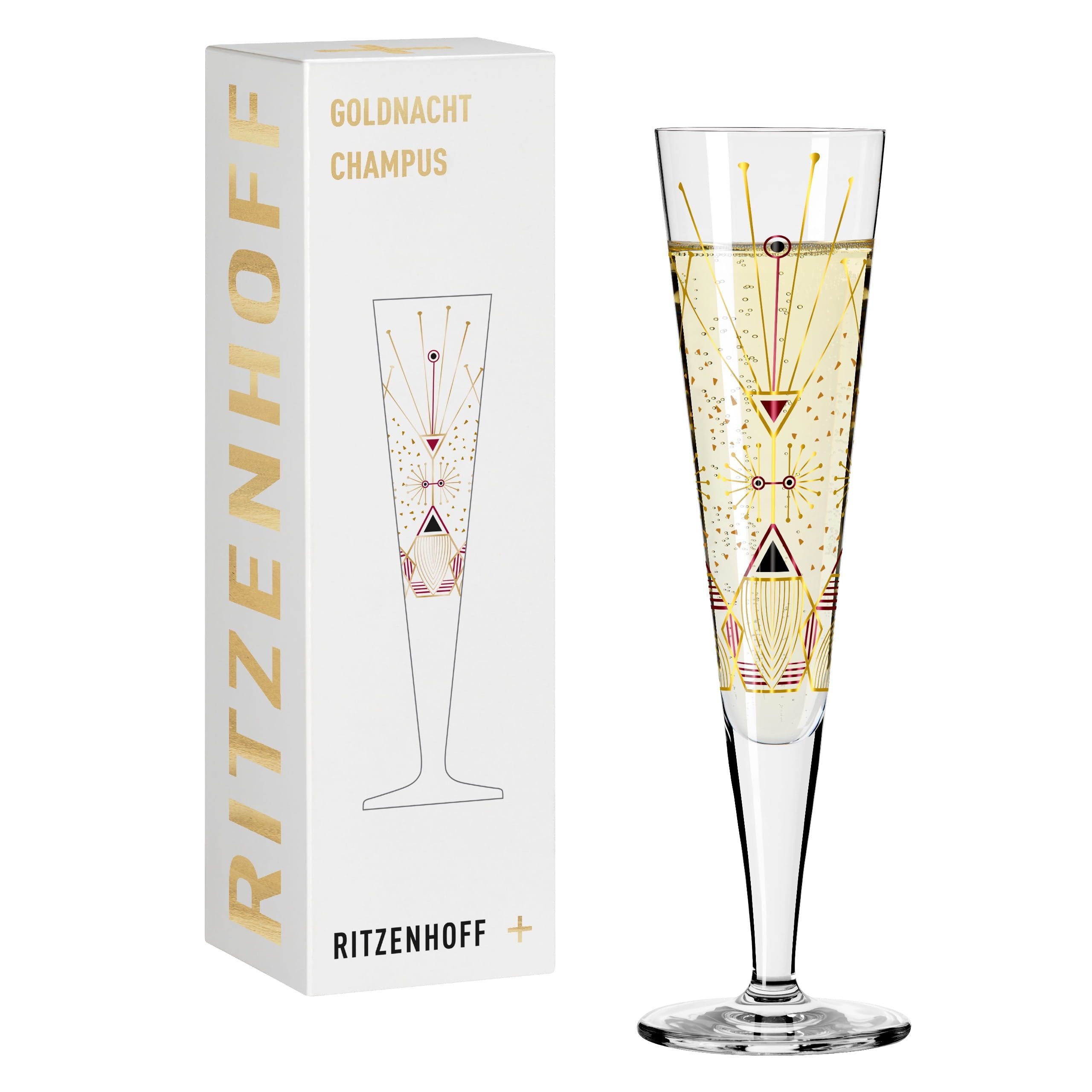 Ritzenhoff Champagnerglas Goldnacht, Kristallglas