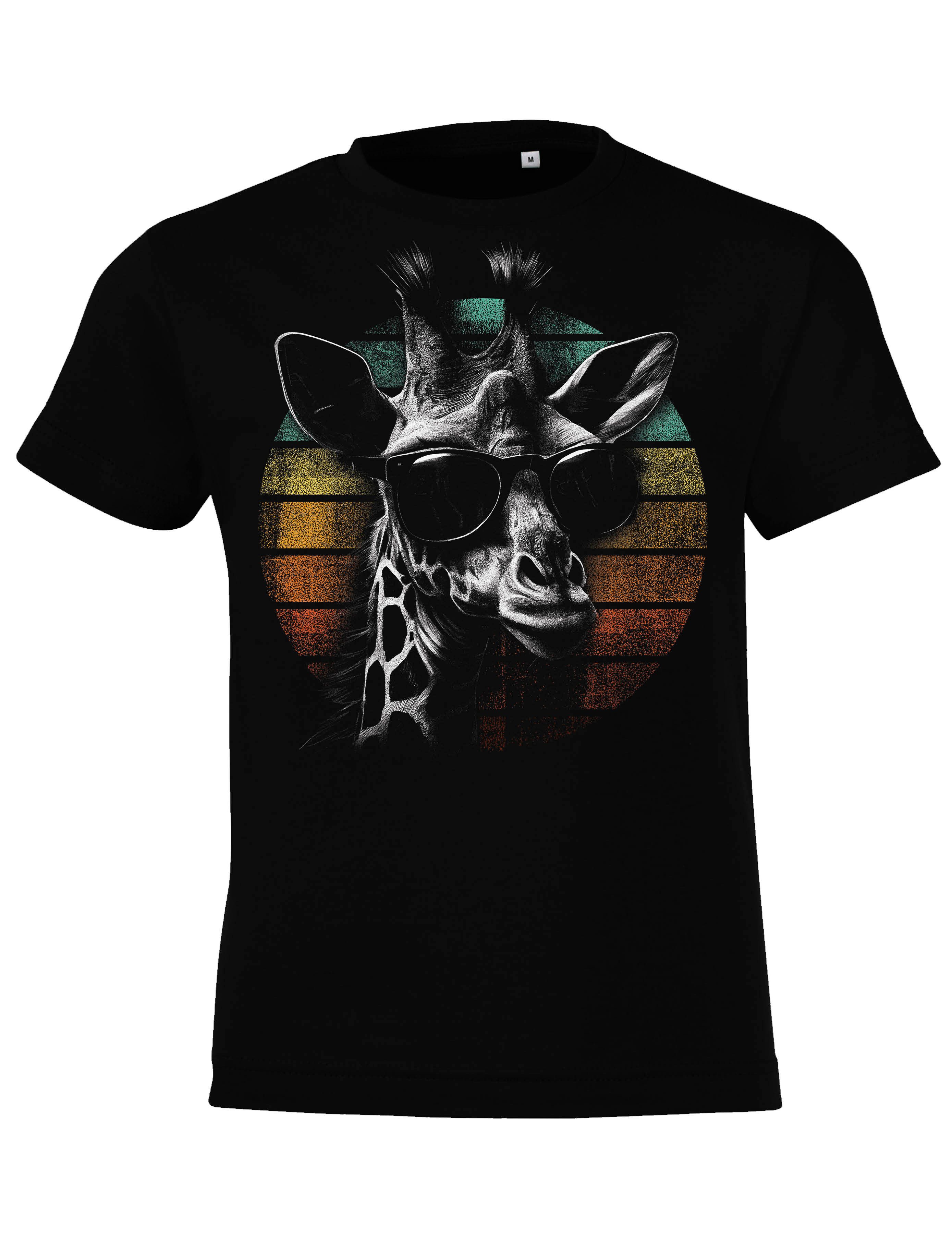 Print-Shirt Retro Giraffe Kinder T-Shirt