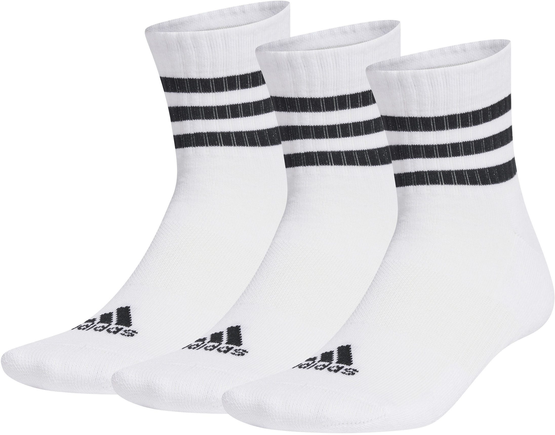 Funktionssocken 3STREIFEN CUSHIONED SPORTSWEAR MIDCUT SOCKEN, 3 PAAR