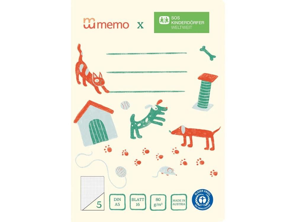 memo Schulheft memo x SOS-Kinderdörfer weltweit Schulheft DIN A5