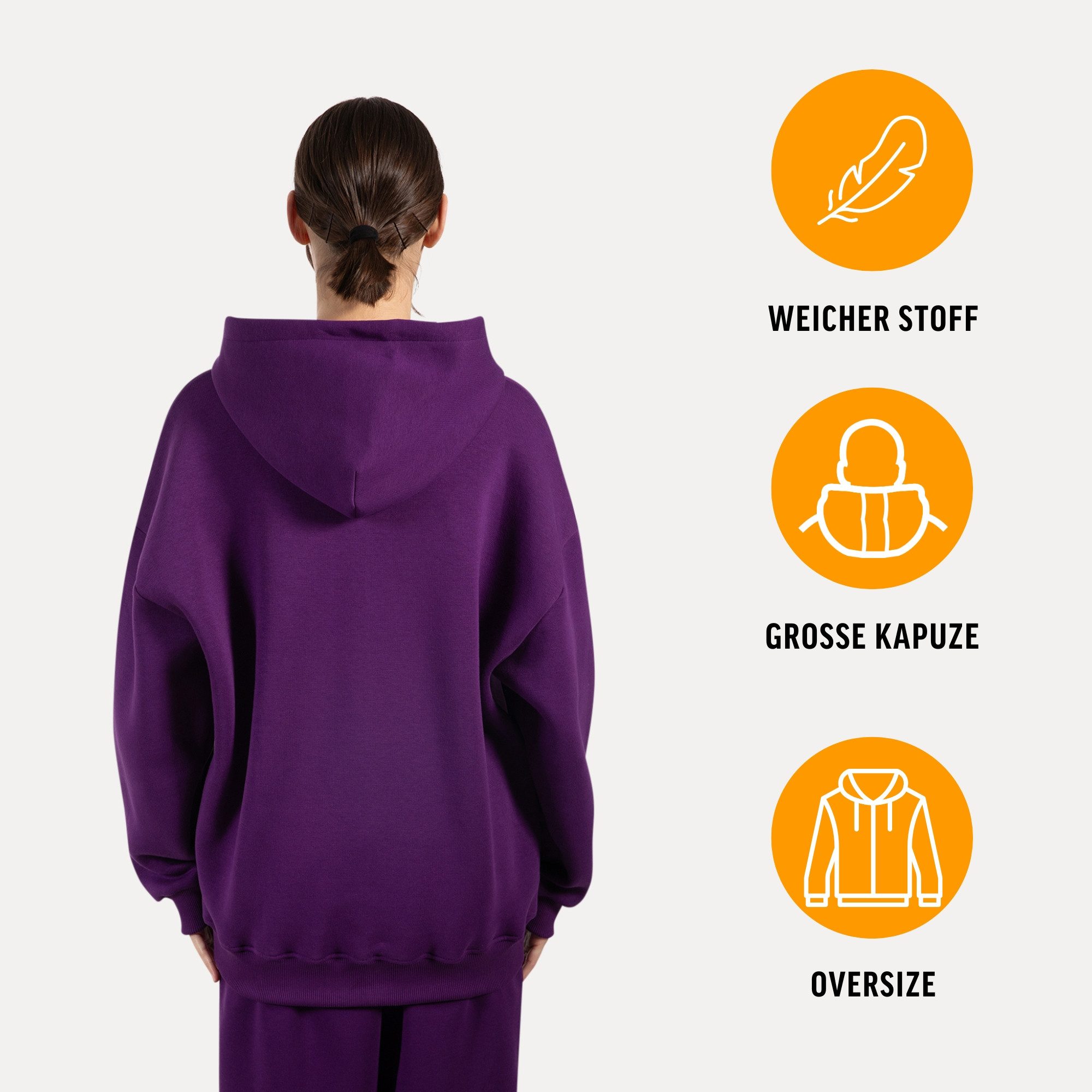 Smilodox Hoodie Lyanna, Oversize Zip Kapuzenpullover mit Reißverschluss, Fl günstig online kaufen