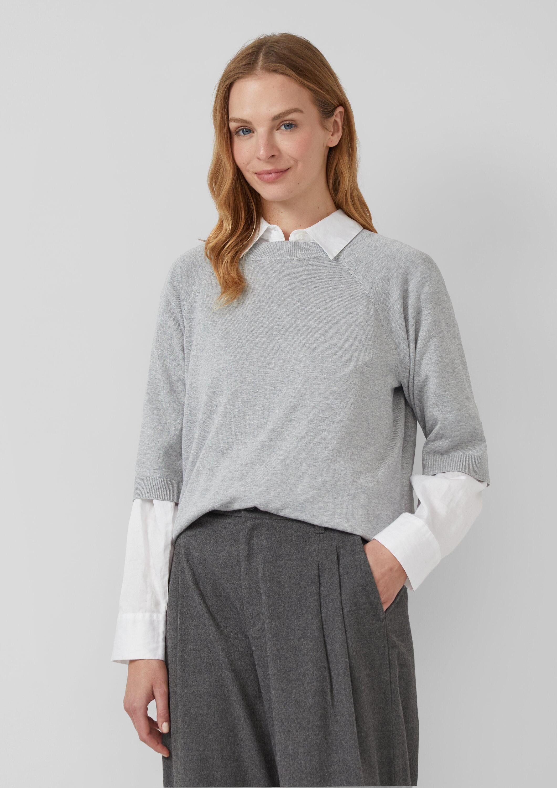 s.Oliver Kurzarmpullover Strickpullover Leichter Kurzarm-Strickpullover günstig online kaufen