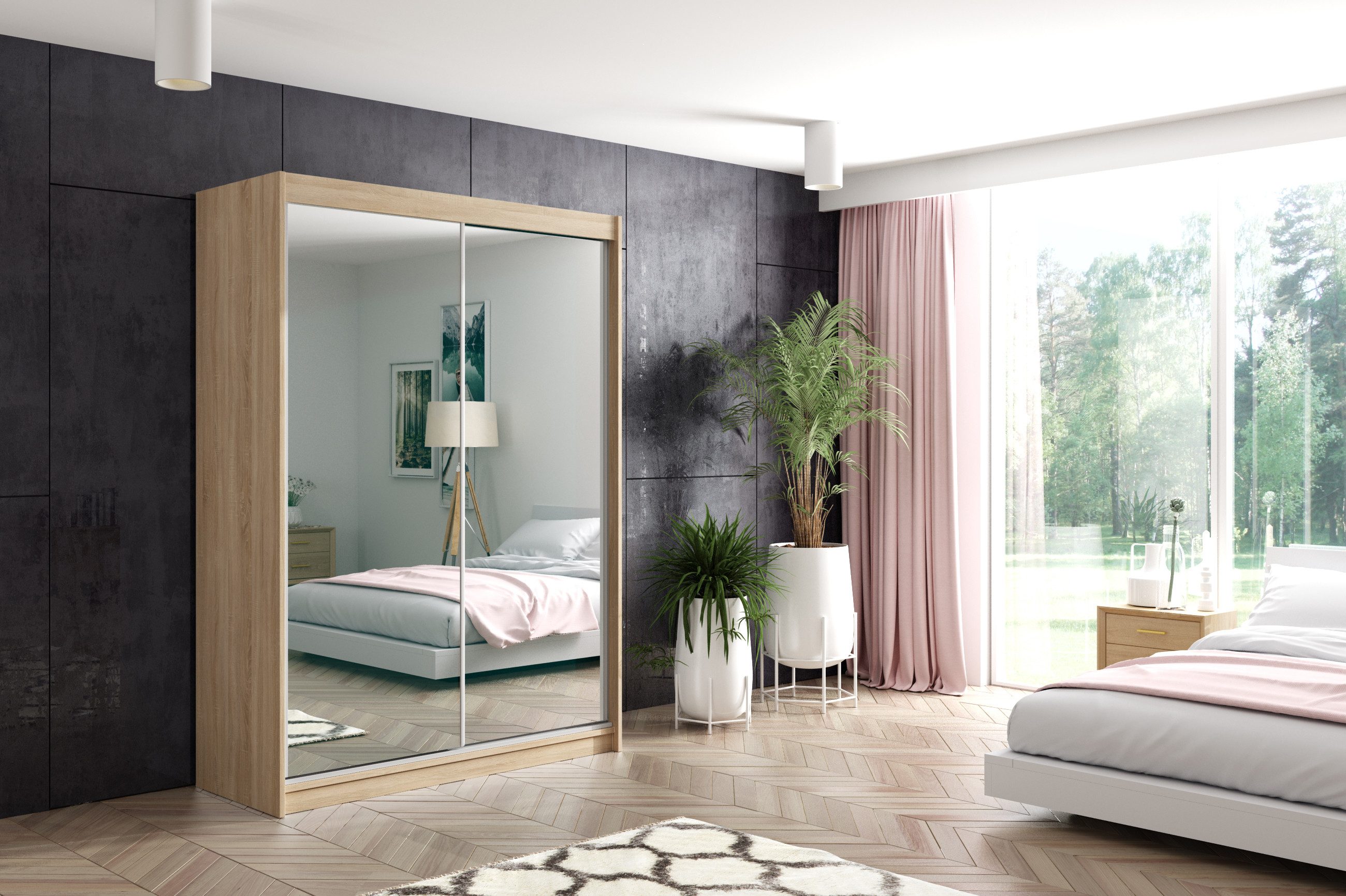 ALTDECOR Schiebetürenschrank DEBI (Kleiderschrank Garderobenschrank mit günstig online kaufen