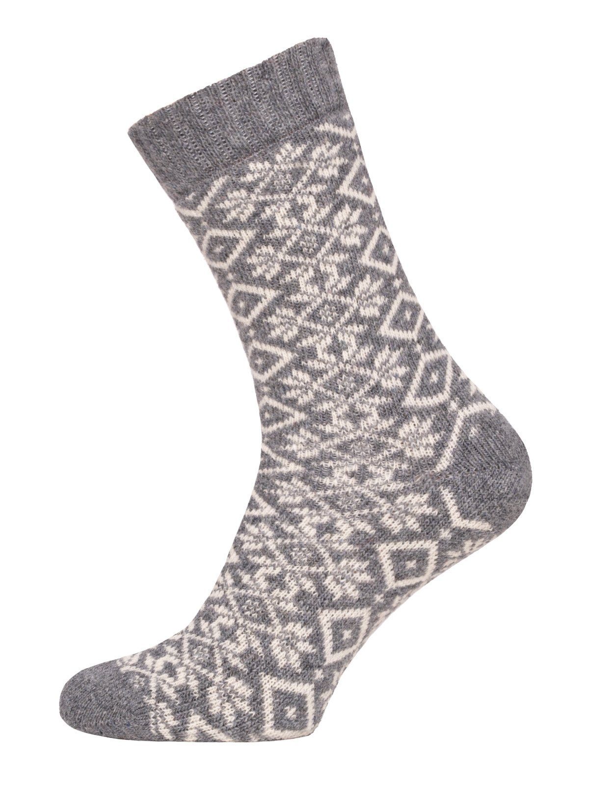HomeOfSocks Socken Hygge Hyggelig Design mit Herren Für Damen Wollanteil Mit 45% Socken Grau Dicke Bunten Socken Wolle Hohem In & Warm Dick