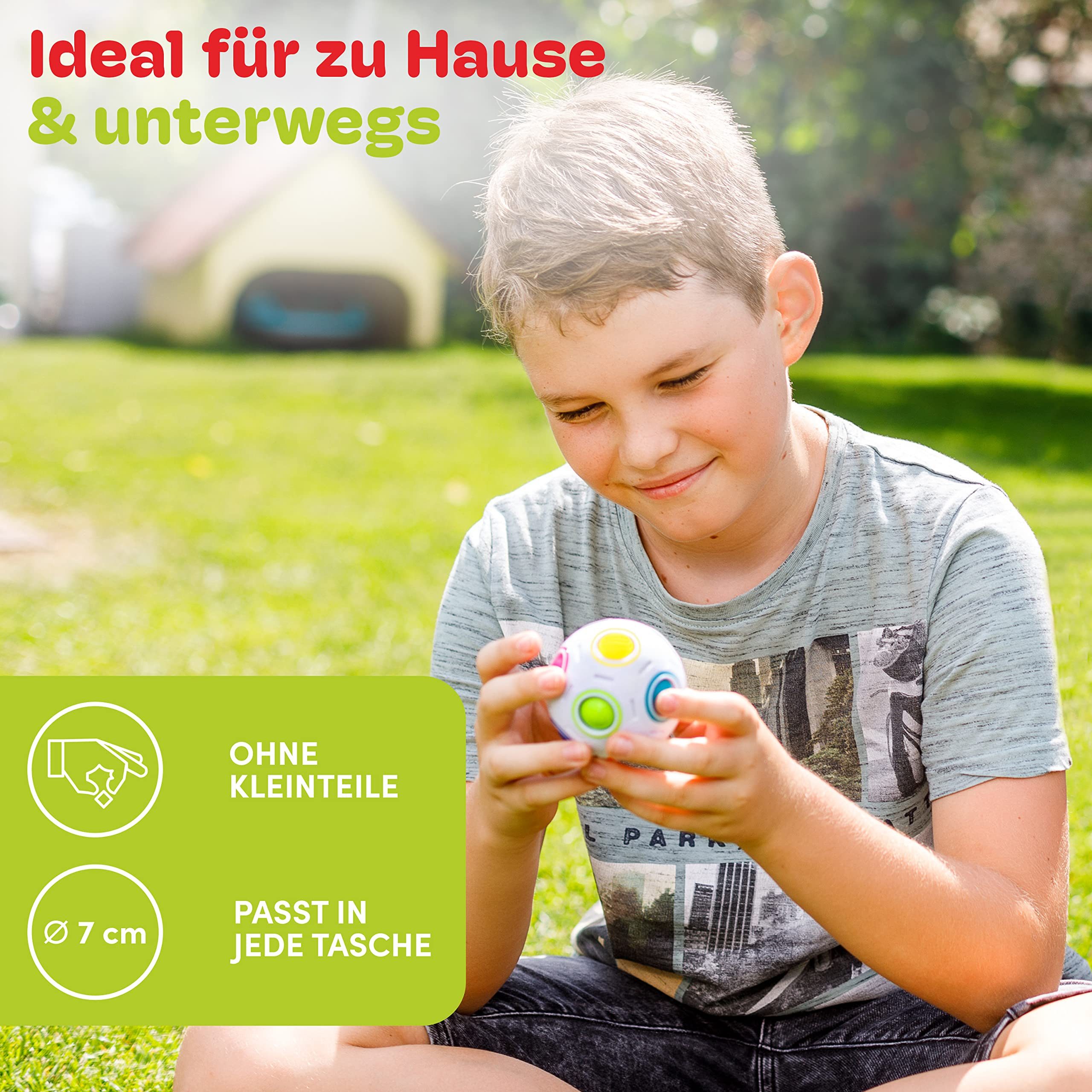 Cubidi 3D-Puzzle Regenbogenball - Geschicklichkeitsspiel für Kinder und Erwachsene, Puzzleteile, Knobelspiel für Mädchen und Jungen ab 6 Jahren