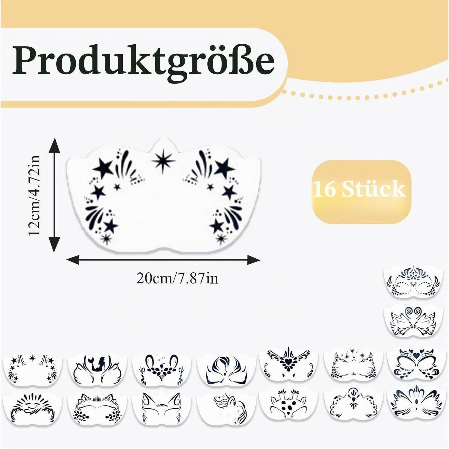 LuxusKollektion Kindertattoo Tattoo Schablonen Kinder 16er Set wiederverwendbar