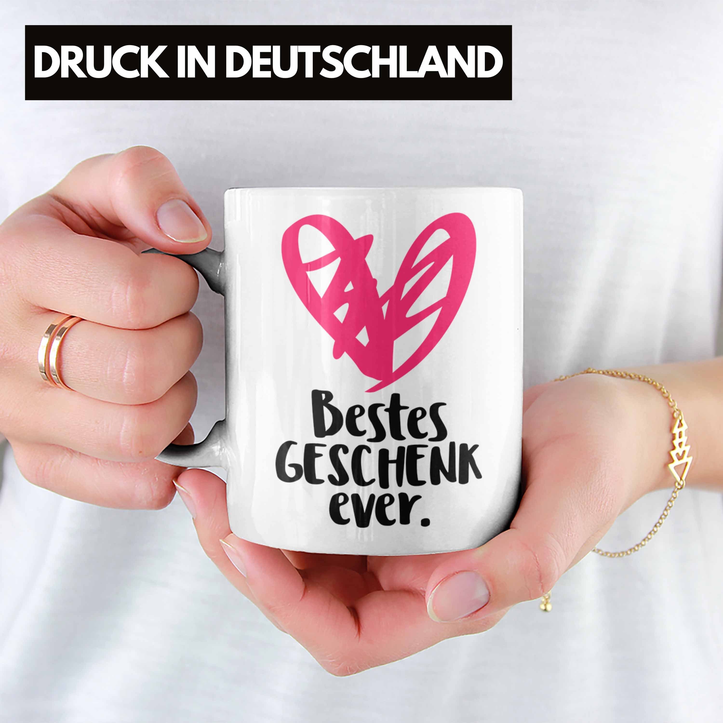 Lustige Geschenkidee Spruch Tasse Trendation Kaffeetasse - Tante mit Tasse Schwester Wichtelgeschenk Frauen für Trendation Mama Weiss
