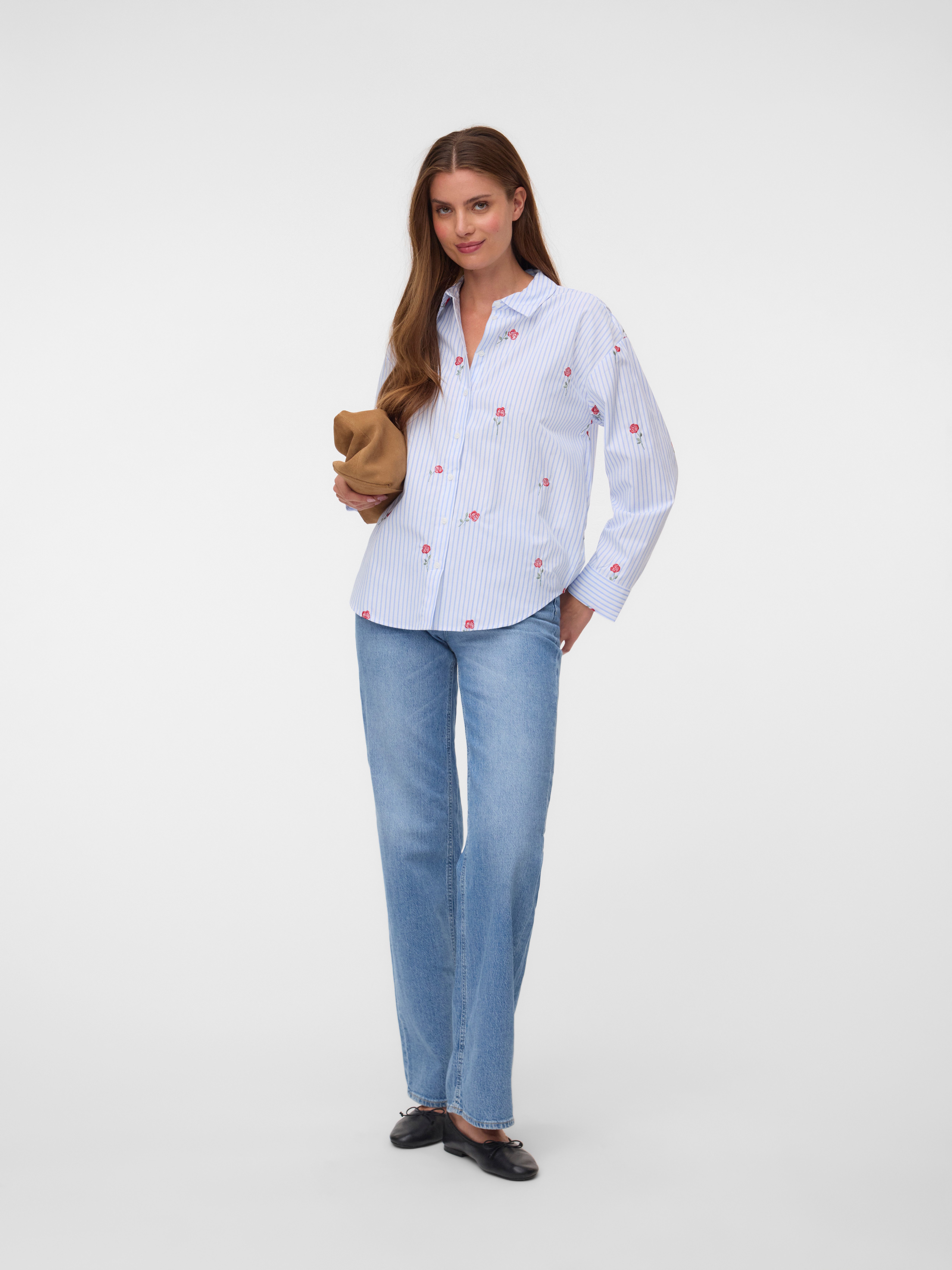 Vero Moda Hemdbluse VMTIRA LS SHIRT WVN Materialmix – Bild 4 von 5
