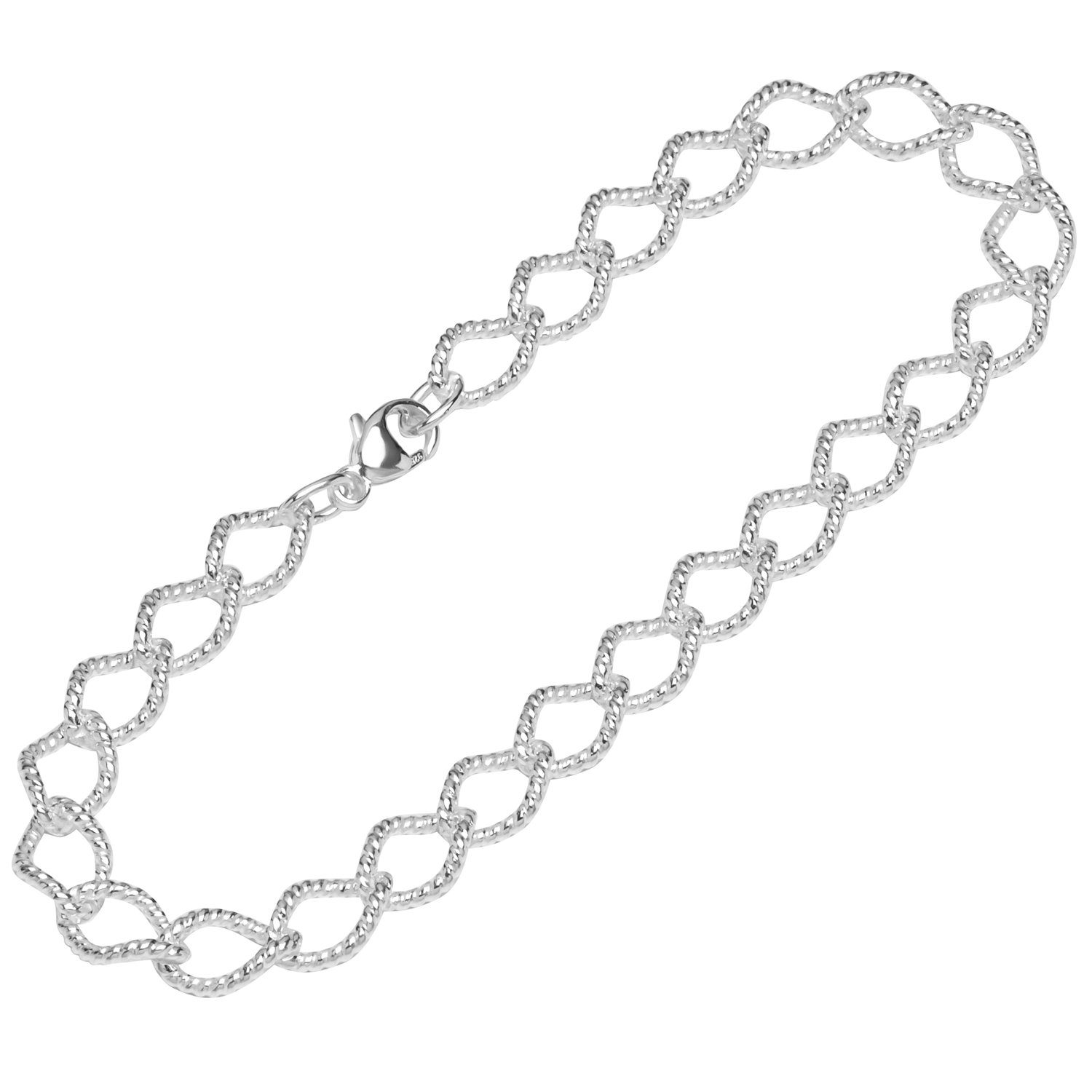 Silberarmband Armband 925 Sterling Silber 18,5cm Panzerkette Dam