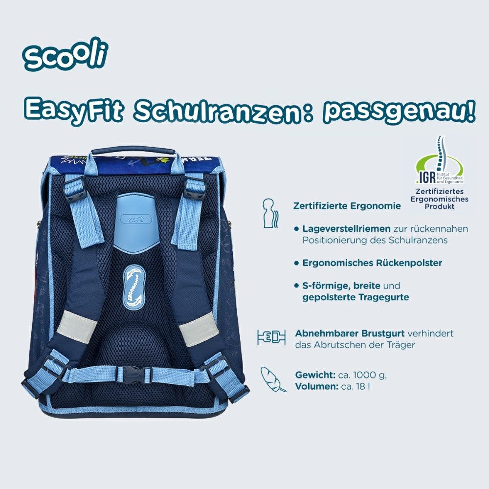 Scooli Schulranzen 1.Klasse Jungen EasyFit in unterschiedlichen Sets (6-tlg)
