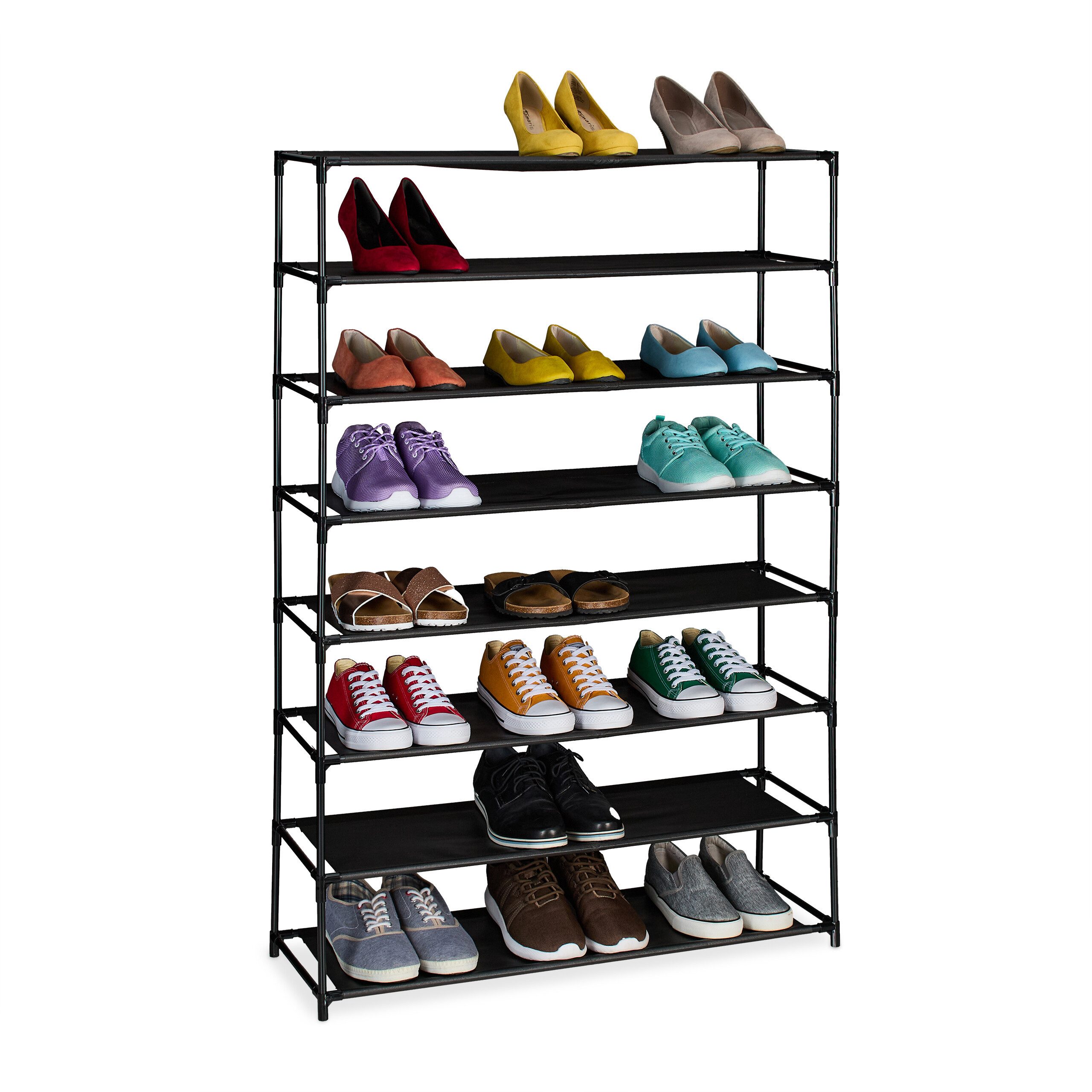 relaxdays Schuhregal mit Stoffebene, 8 Ebenen günstig online kaufen