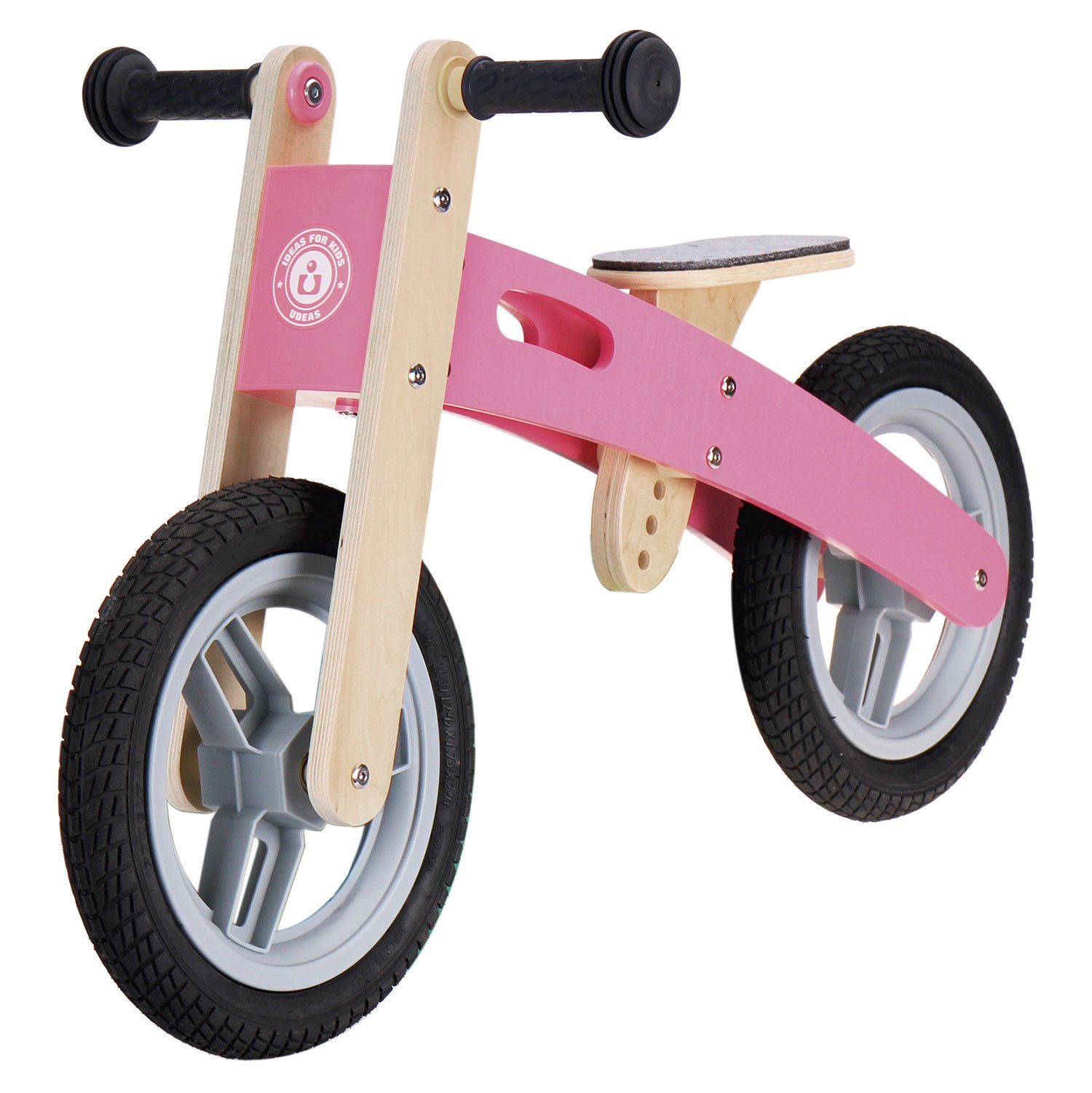 LeNoSa Laufrad Alter Balance Udeas Laufrad Multifunktional Bike 2in1 Holz pink • 3+