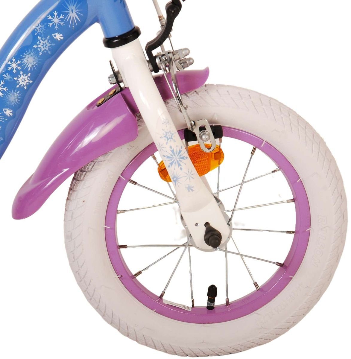 Volare Kinderfahrrad 12 Zoll Kinder Mädchen Fahrrad Rad Frozen 2 Eiskönigin Elsa 21277-SACB, 1 Gang, Rücktrittbremse,Korb,Stützräder,Kettenschutz,Schutzbleche