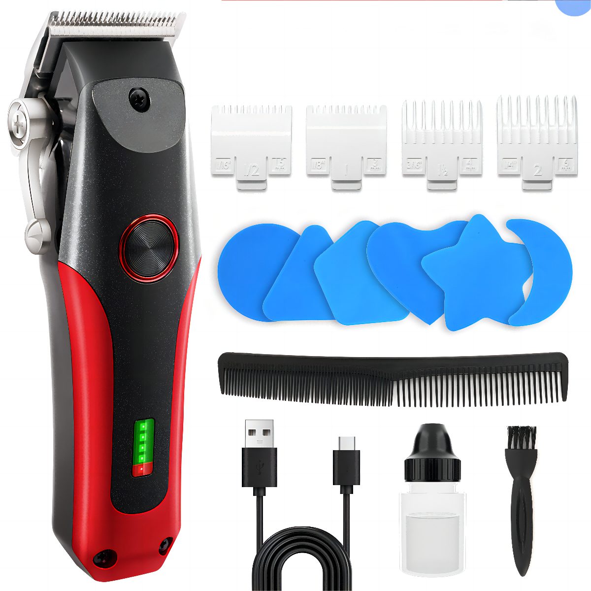 7Magic Haar- und Bartschneider Haarschneidemaschine Profi, Herren  Haarschneider, Haartrimmer 14pcs Set USB-C Schnurlos LCD Anzeige