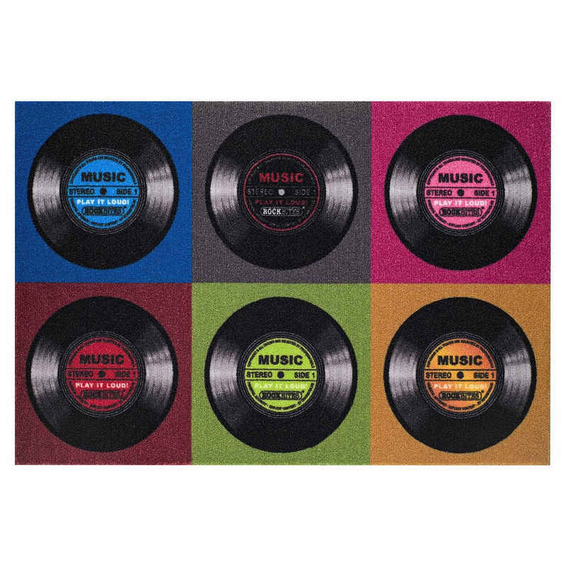 Fußmatte Record Music Fußmatte 6 LPs, Close Up, Höhe: 40 mm