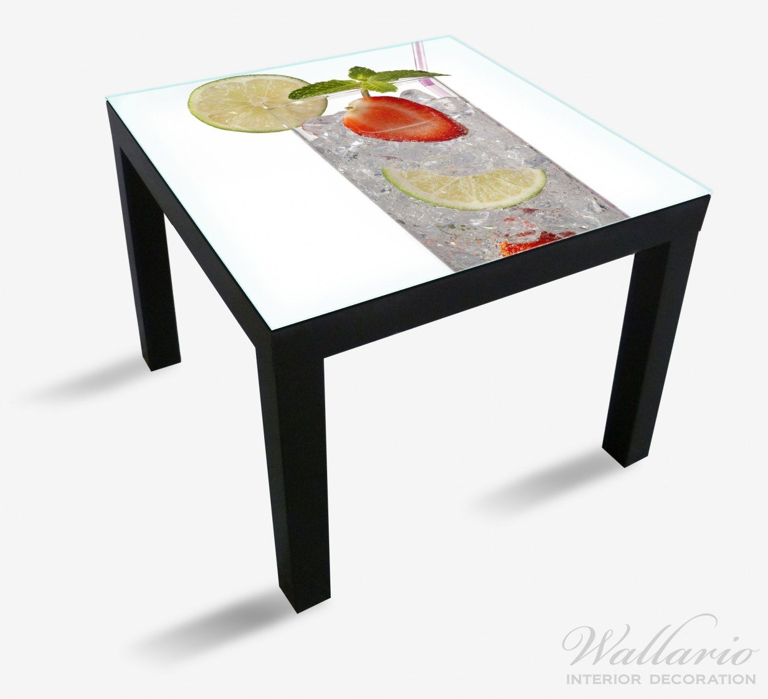 Glas Tisch mit St), Tischplatte Wallario Lack Erdbeeren (1 Ikea geeignet für Wasser