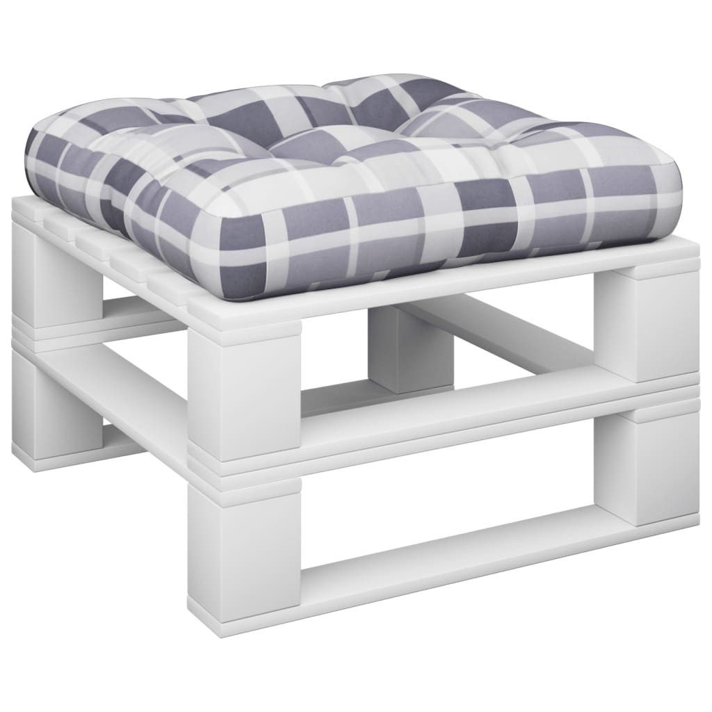 vidaXL Sitzauflage Palettenkissen Grau Karomuster 50x50x12 günstig online kaufen