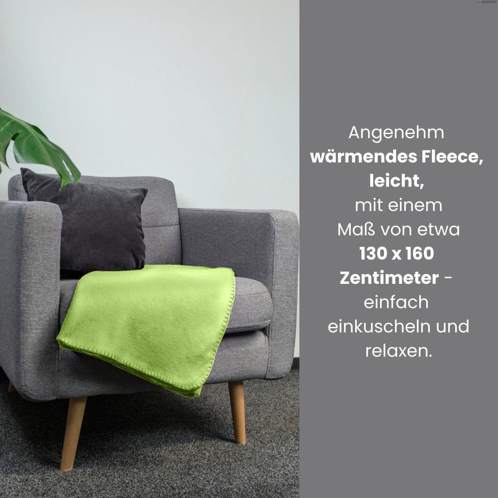 Wohndecke Polar-Fleece ca. 130x160, wometo, OEKO-TEX®, Fleecedecke mit Kett günstig online kaufen