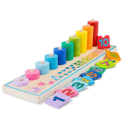 New Classic Toys® Lernspielzeug Rechenspiel Zählen lernen Spielset Kinder Lernspielzeug Holzspielzeug