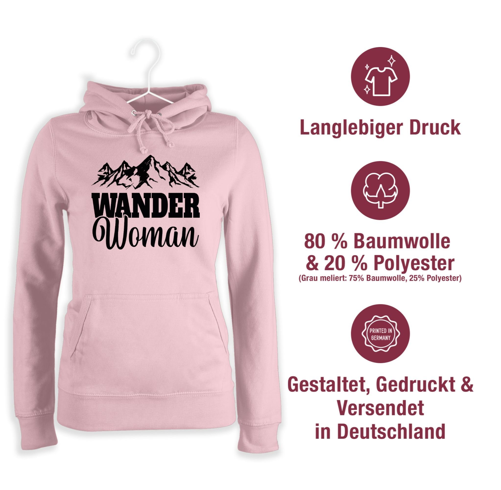 Damen Pullover Shirtracer Hoodie Wander Woman - schwarz - Sport Zubehör - Damen Premium Kapuzenpullover Wandern, Football und Co