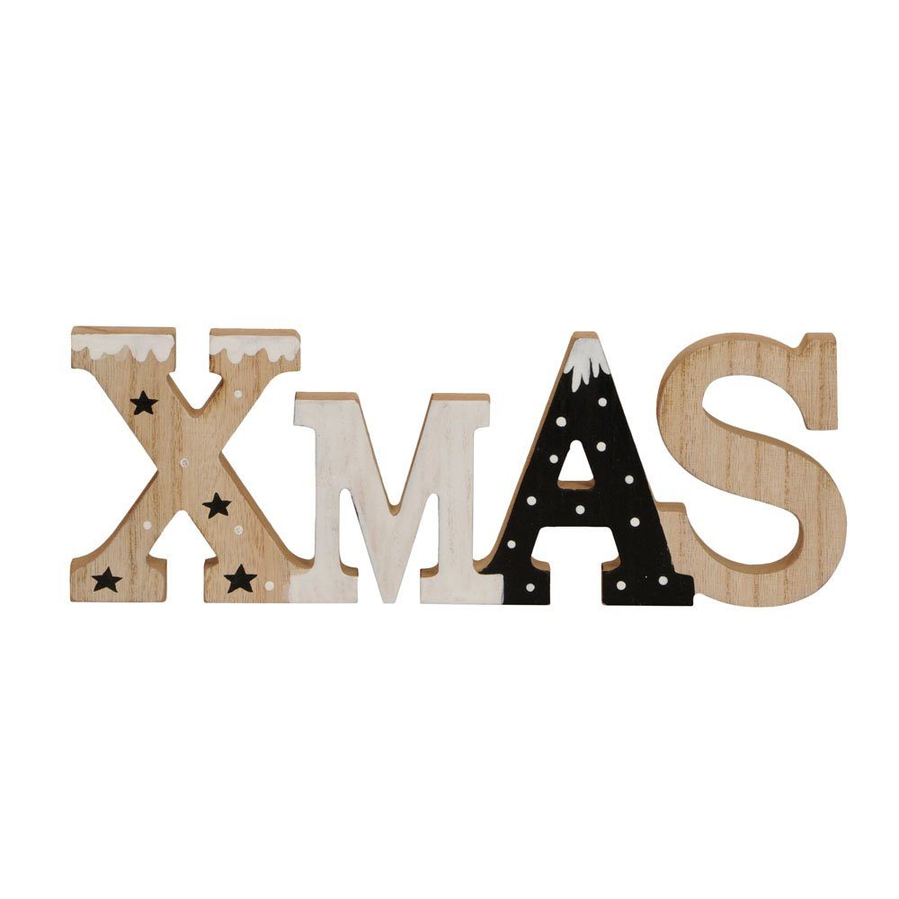 Posiwio DekoSchriftzug Schriftzug XMAS aus Holz Holzbuchstaben