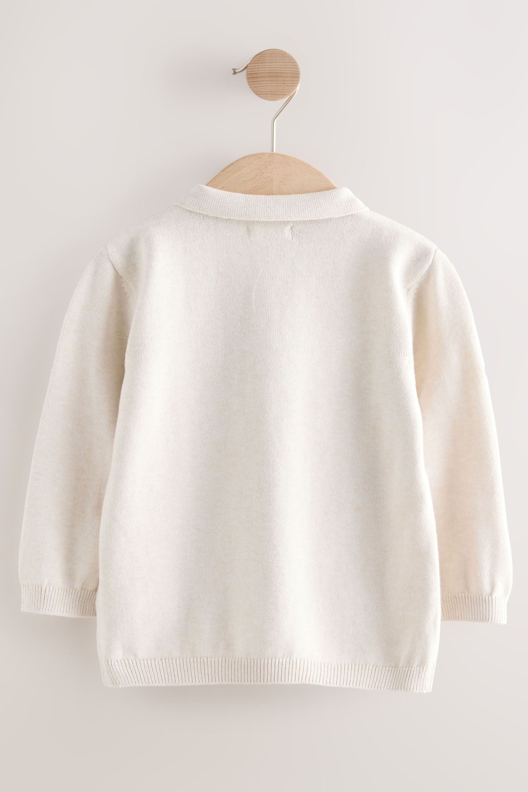 Next Polokragenpullover Strick-Poloshirt mit Weihnachtsstickerei (1-tlg) günstig online kaufen