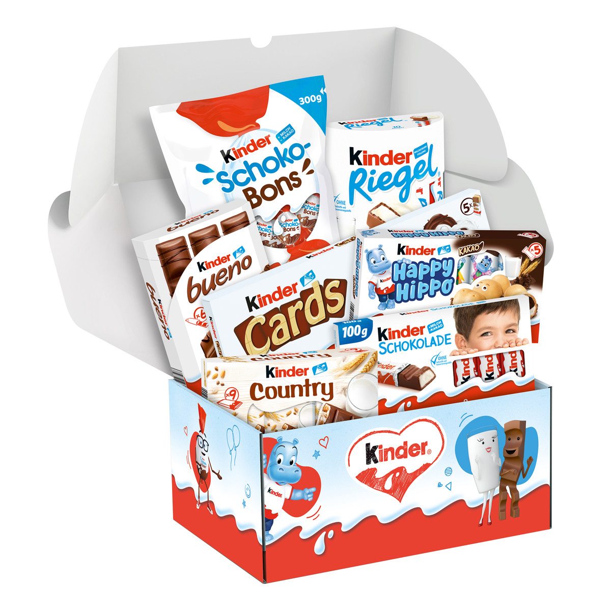 kinder Schokolade, Kinder Box mit verschiedenen Kinder Schokoladen Produkten 1100g