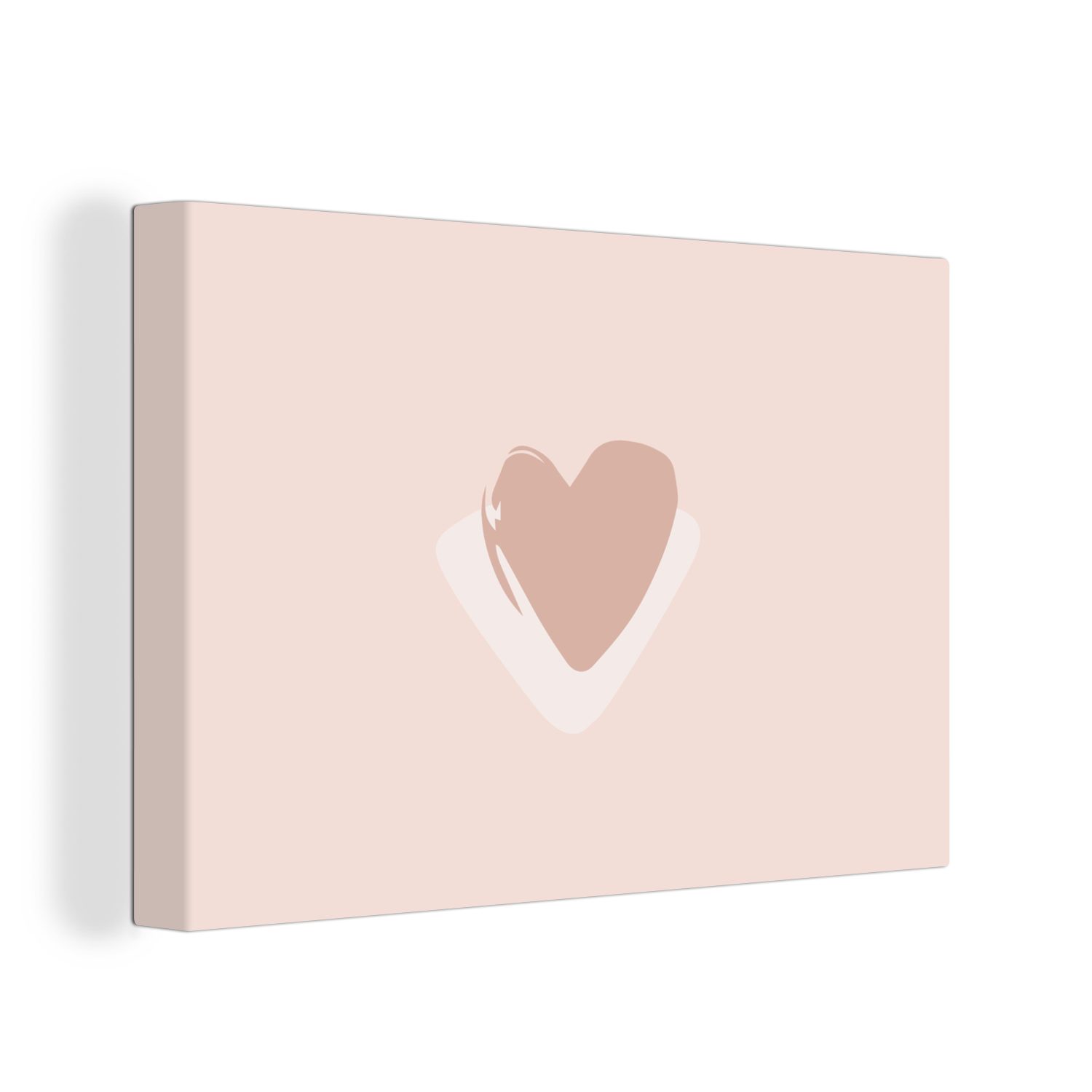 OneMillionCanvasses® Leinwandbild Sommer - Herz - Rosa, (1 St), Wandbild Leinwandbilder, Aufhängefertig, Wanddeko, 30x20 cm