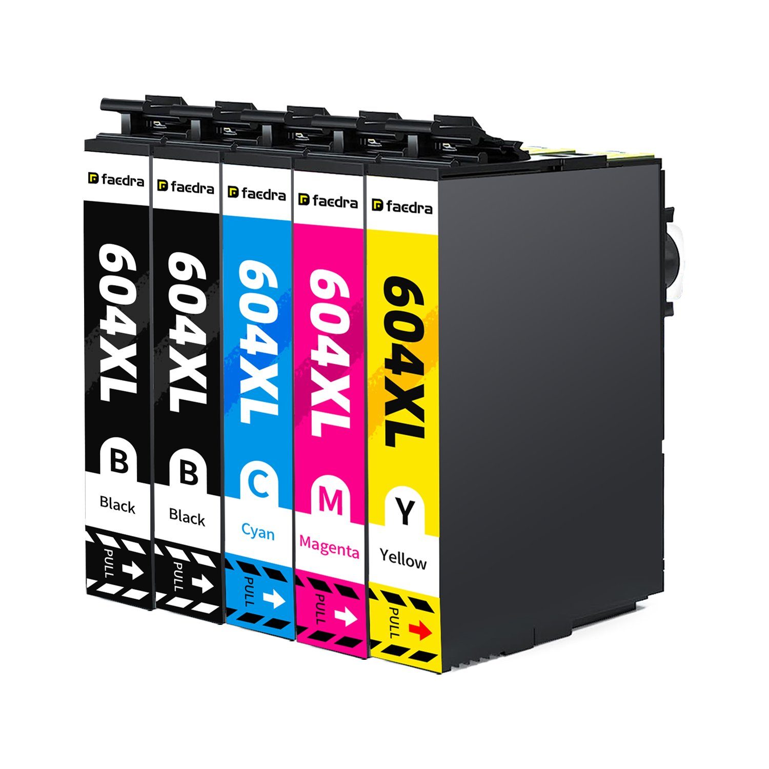 faedra Epson 604XL Druckerpatronen 5er für XP-2200 2205 3200 4205 Tintenpatrone (Set, Für EPSON 604 XL WF2910DWF WF2930DWF WF2950DWF XP-3200 XP-4205)