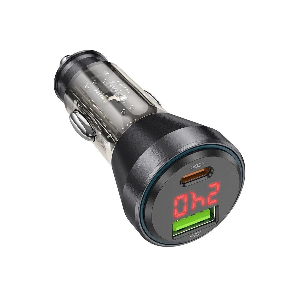 hoco. USB A + Typ C mit Display + Typ C iPhone-Kabel PD QC3.0 3A 48W KFZ Adapter