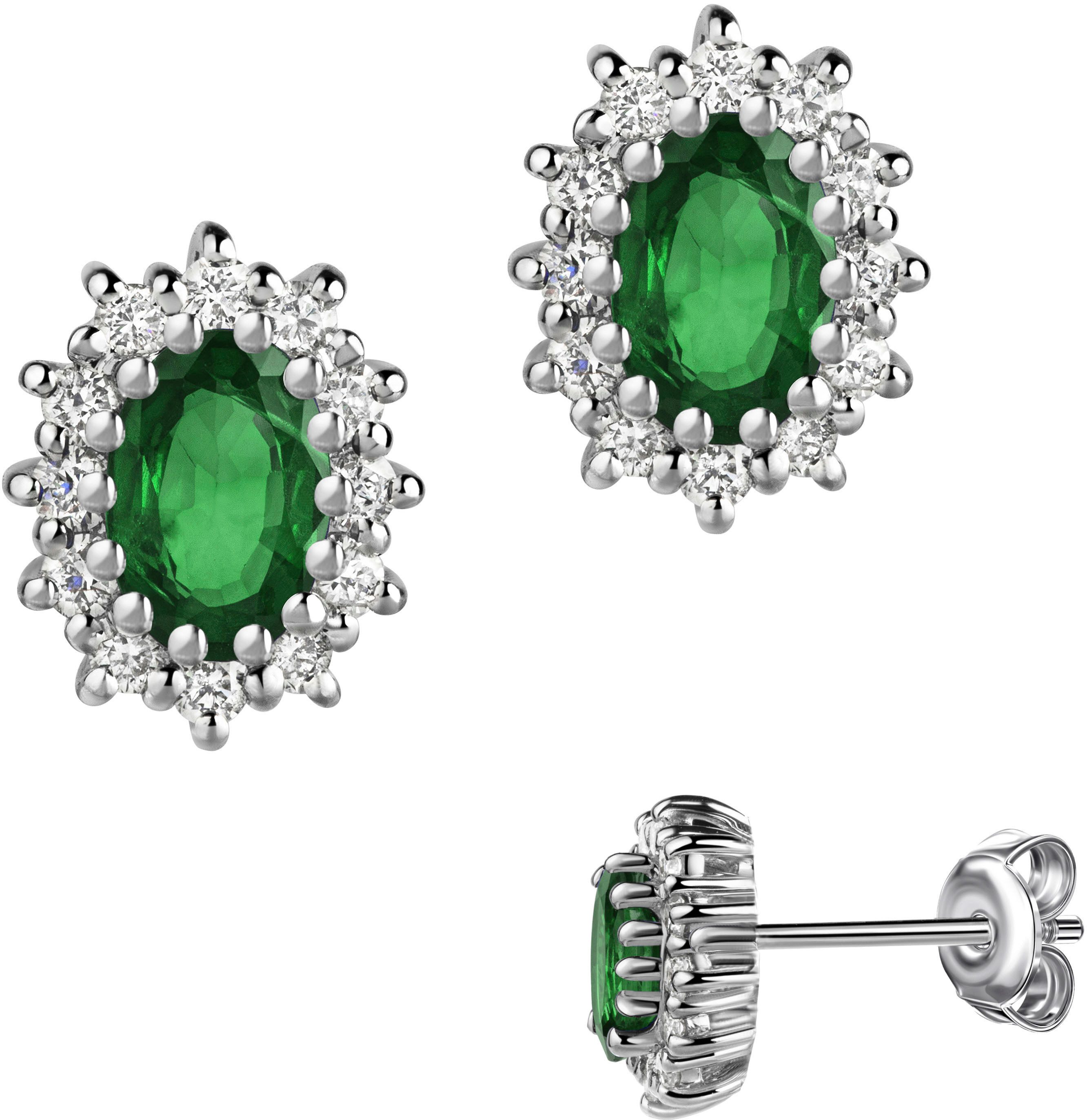 Firetti Paar Ohrstecker Schmuck Geschenk Silber 925 Ohrschmuck Ohrringe Diana, Made in Germany - mit Zirkonia (synth)