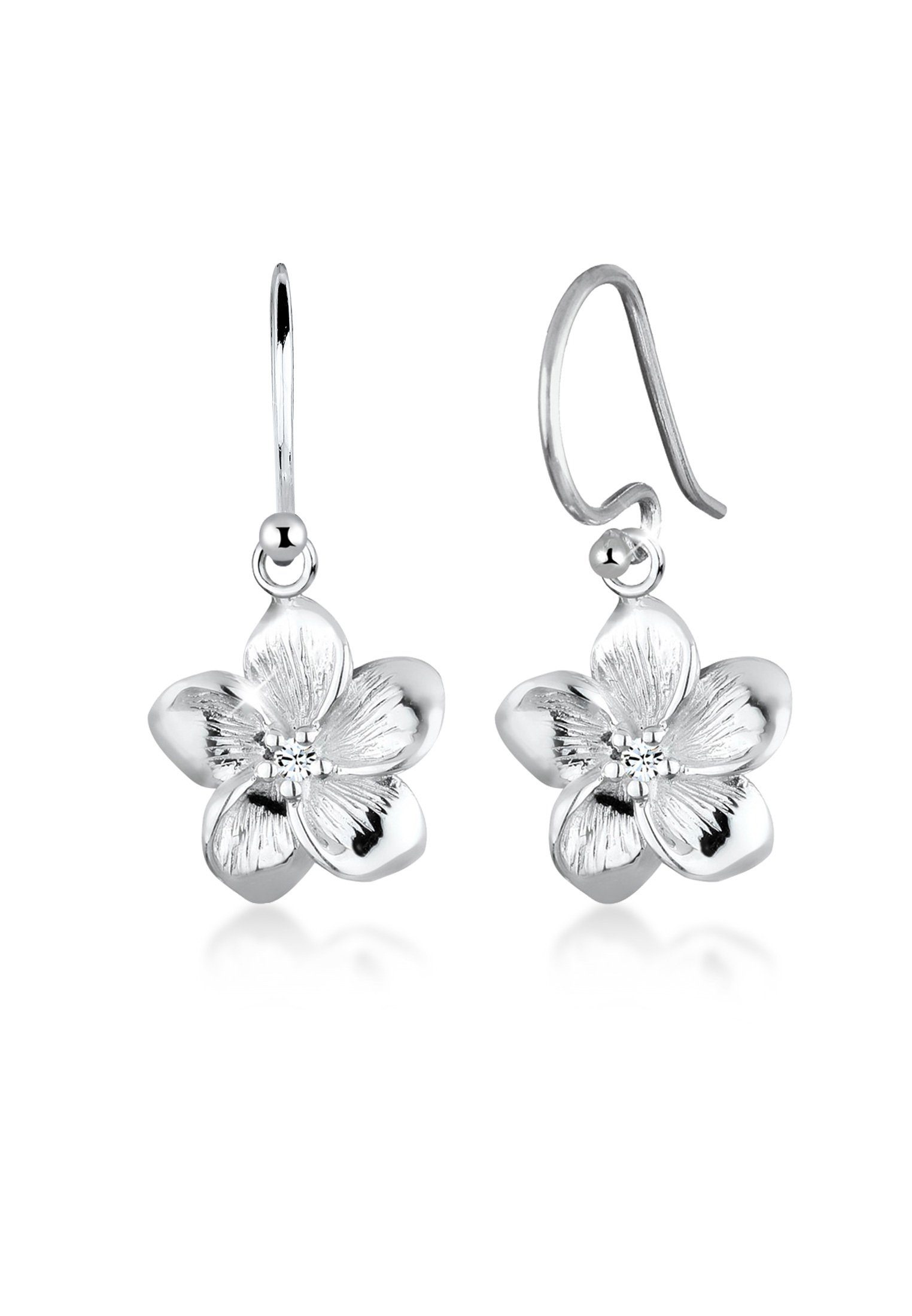 Elli Ohrhänger-Set Frangipani Blüten Kristalle 925 Silber, Frangipani Blüte