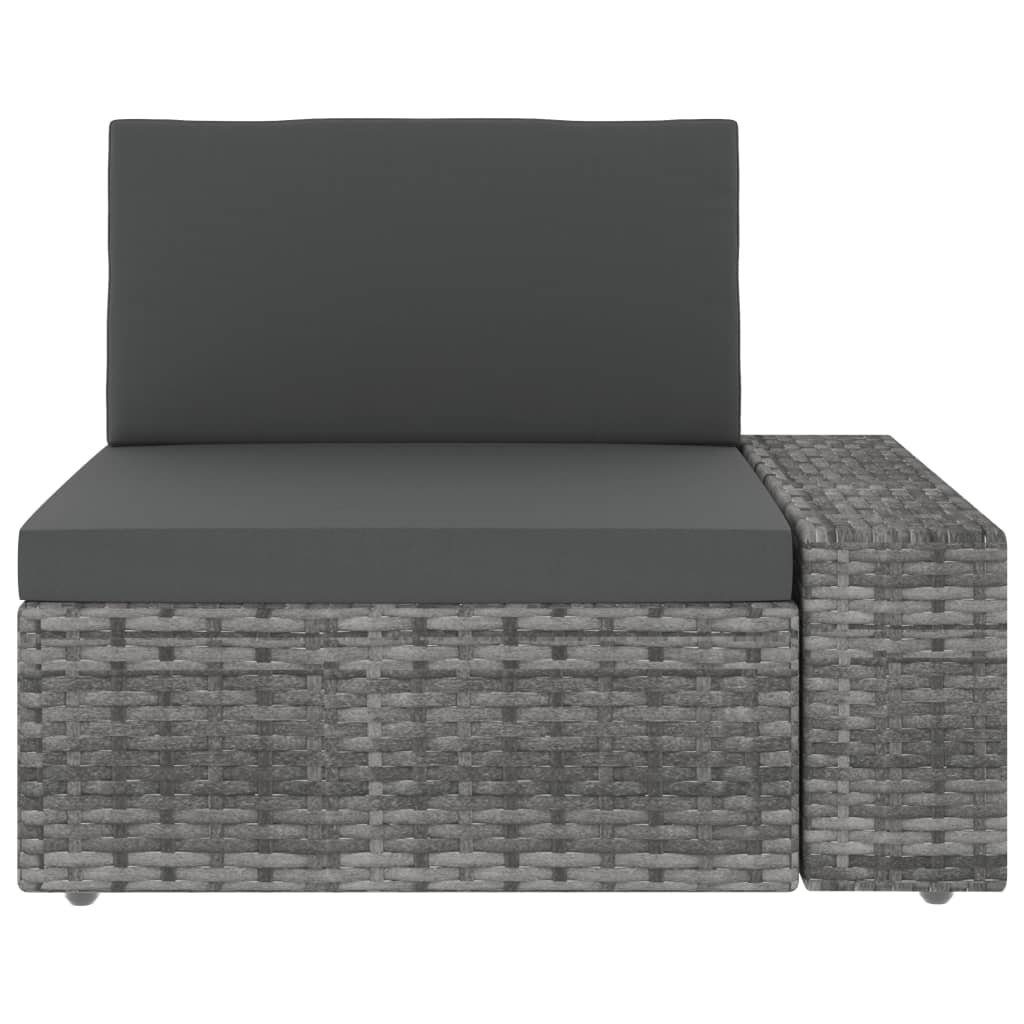 (7-tlg) Garten-Lounge-Set Grau, vidaXL 7-tlg. Rattan Poly Gartenlounge-Set